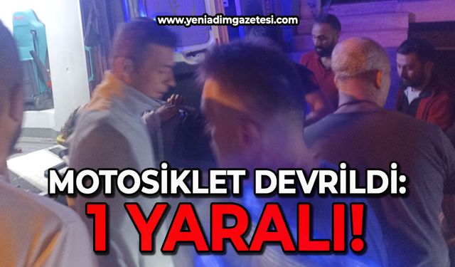 Motosiklet devrildi: 1 yaralı