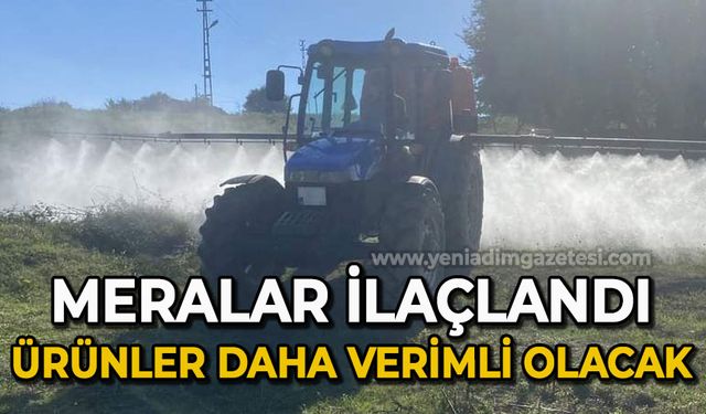 Meralar ilaçlandı: Ürünler daha verimli olacak