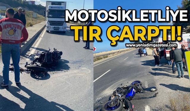 Zonguldak'ta trafik kazası: Dönüş yapmak isteyen motosikletliye tır çarptı!