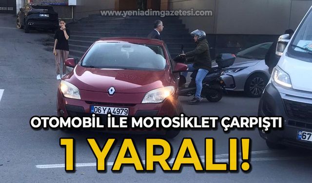 Otomobil ile motosiklet çarpıştı: 1 yaralı