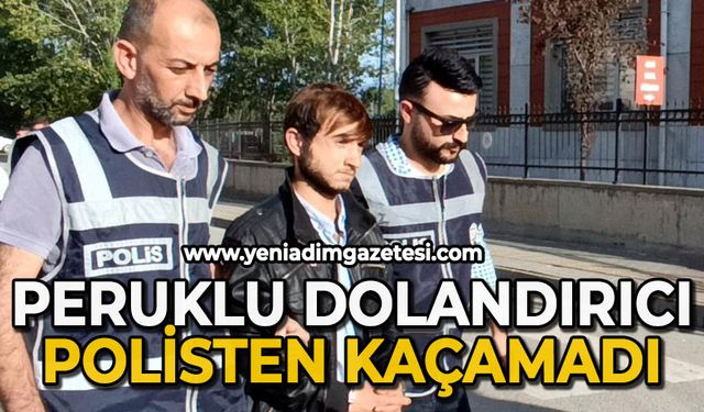 Peruklu dolandırıcı polisten kaçamadı