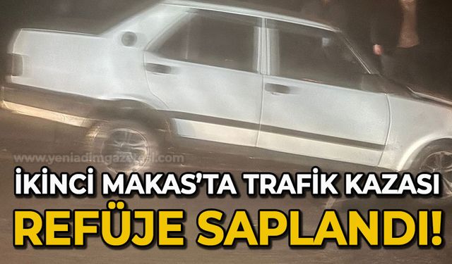 İkinci Makas'ta trafik kazası: Refüje saplandı!