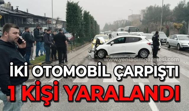 İki otomobilin çarpıştığı kazada 1 kişi yaralandı