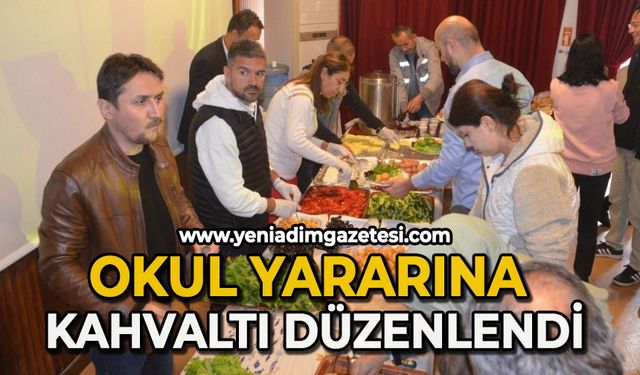 Okul yararına düzenlenen kahvaltıya yoğun ilgi