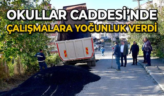 Okullar Caddesi'nde çalışmalar sürüyor