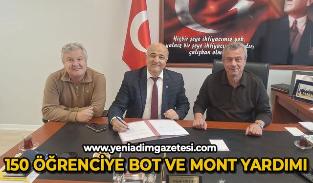 Alaplı TSO’dan, 150 öğrenciye bot ve mont yardımı