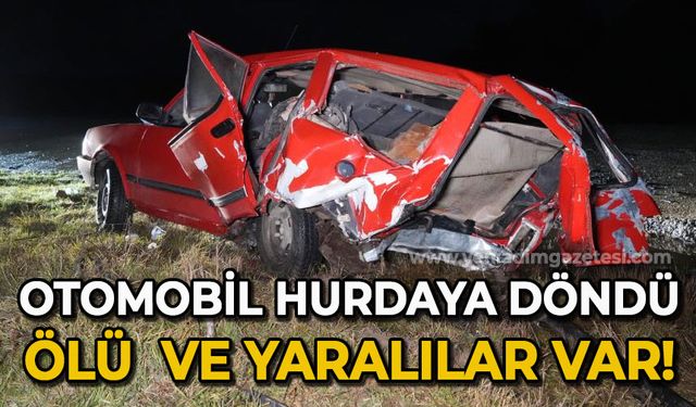 Otomobil hurda yığınına döndü: 1 ölü, 1'i ağır 2 yaralı!