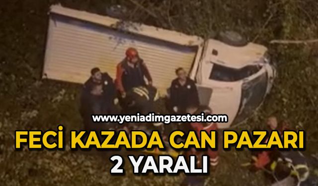 Can pazarı: Kamyonet 7 metre yüksekten uçtu, 2 kişi yaralandı