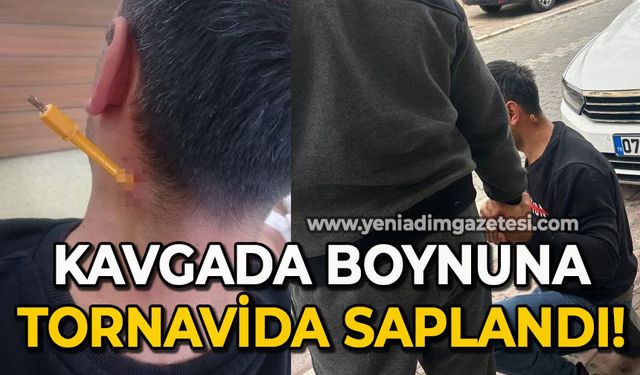 Park yeri kavgası esnasında boynuna tornavida saplandı