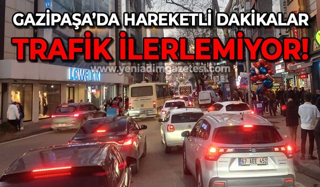 Gazipaşa'da hareketli dakikalar: Trafik ilerlemiyor!