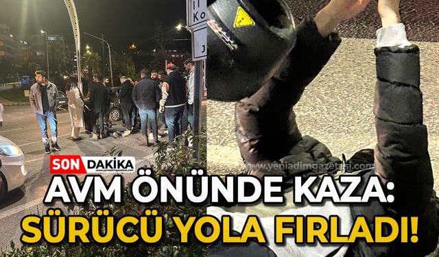 AVM önünde trafik kazası: Sürücü yola fırladı!