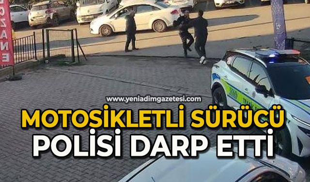 Trafikten men olan motosikletini "ilaç getiriyorum" diyerek kaçırmaya çalışan sürücü polisi darp etti