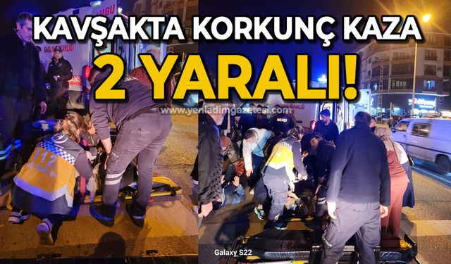 Kavşakta korkunç kaza: 2 yaralı