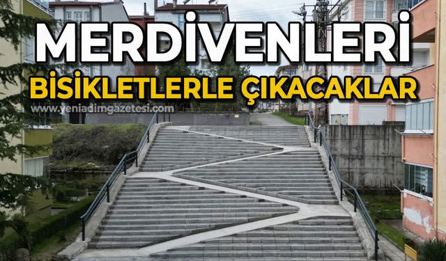 Merdivenleri bisikletle çıkacaklar