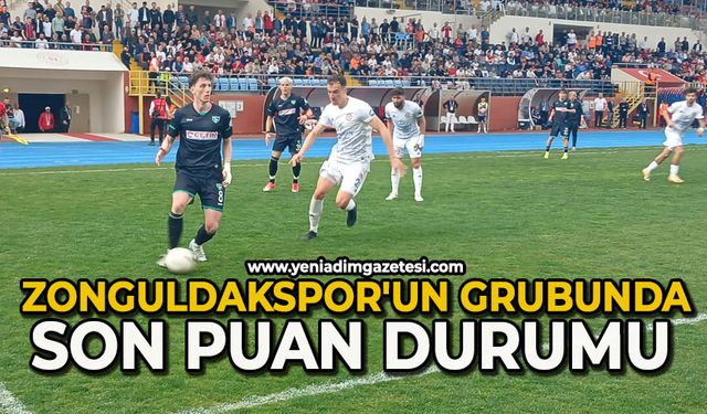 Zonguldakspor'un grubunda son puan durumu