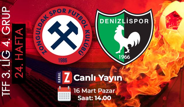 Zonguldakspor FK - Denizlispor maçı KANAL Z'de canlı yayınlanacak