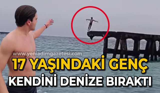 3 Metre yüksekten kendini buz gibi sulara bıraktı