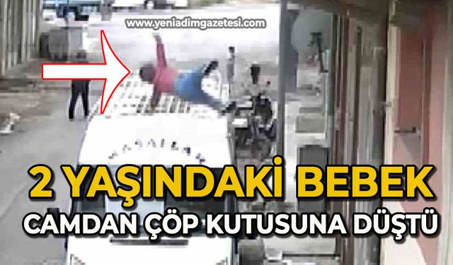 2 yaşındaki bebek çöp kutusuna düştü