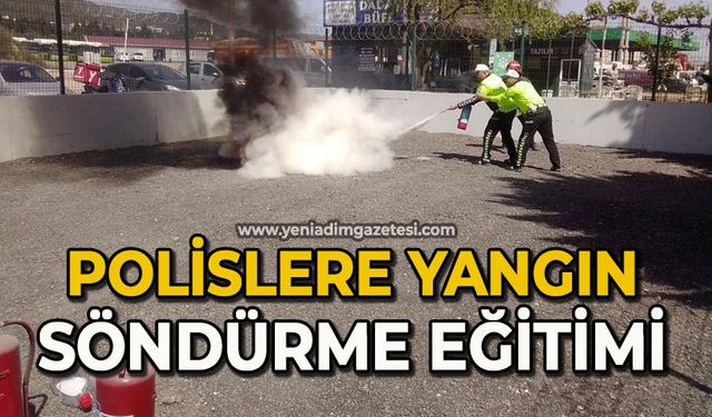 Polislere yangın söndürme eğitimi