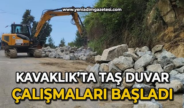 Kavaklık'ta taş duvar çalışmaları başladı