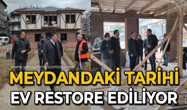 Meydandaki tarihi ev restore ediliyor