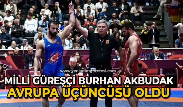 Milli güreşçi Burhan Akbudak, Avrupa üçüncüsü oldu