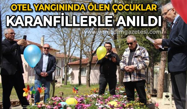 Otel faciasında hayatını kaybeden çocukların 23 Nisan'ı karanfillerle kutlandı