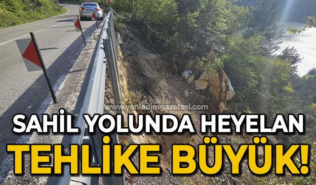 Heyelanlar sahil yolunda tehlike oluşturuyor