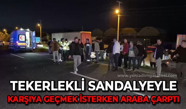 Tekerlekli sandalyeyle yolun karşısına geçerken otomobilin çarptığı engelli vatandaş yaralandı