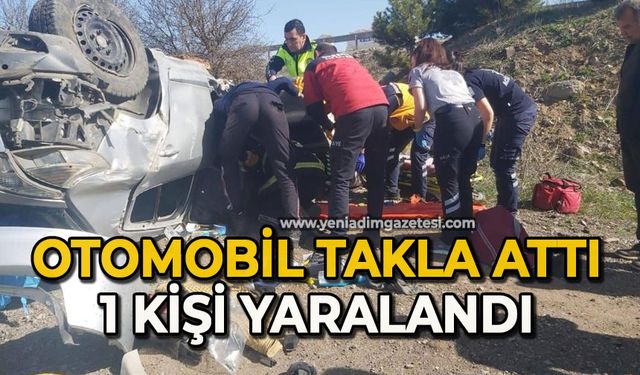 Kontrolden çıkan otomobil takla attı: 1 yaralı
