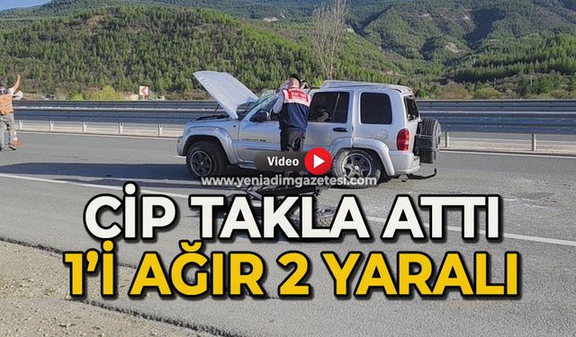 Kontrolden çıkan cip takla attı: 1’i ağır 2 yaralı