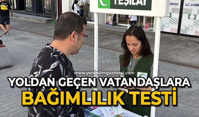 Yoldan geçen vatandaşlara bağımlılık testi