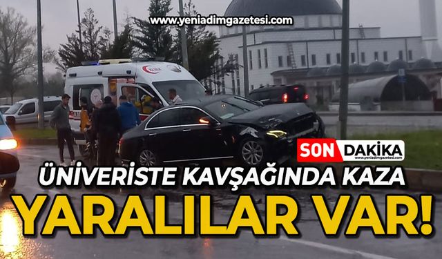 Üniversite kavşağında kaza: Yaralılar var!