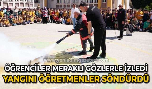 Yangını öğretmenler söndürdü