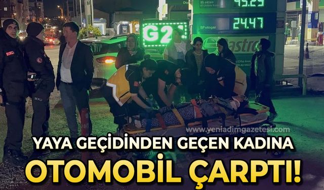 Yaya geçidinden geçen kadına otomobil çarptı