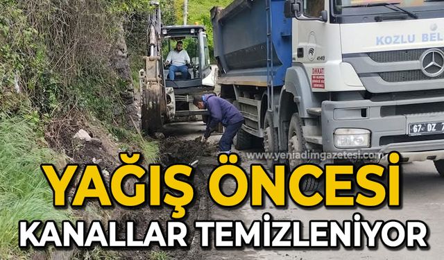 Yağış öncesi kanallar temizleniyor