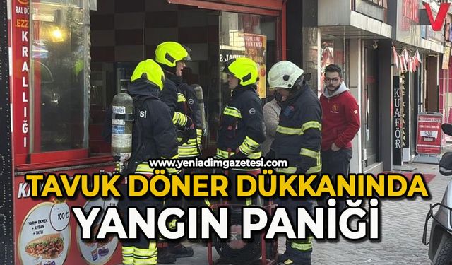 Tavuk döner dükkanında yangın paniği