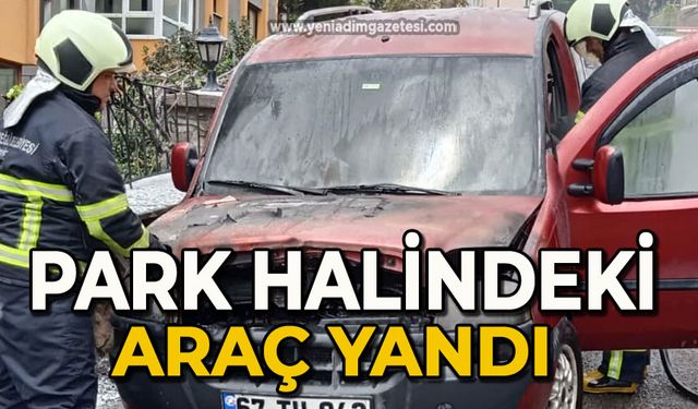 Park halindeki araç yandı
