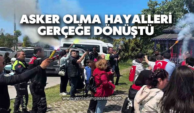 Temsili asker uğurlama konvoyu duygulandırdı