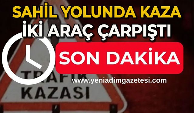 Sahil yolunda kaza: İki araç çarpıştı