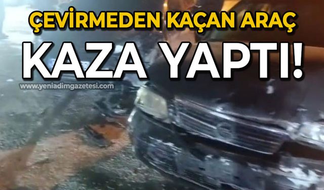 Çevirmeden kaçan araç kaza yaptı