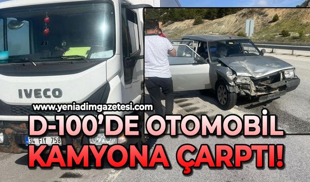 D100’de otomobil kamyona çarptı: 2 yaralı