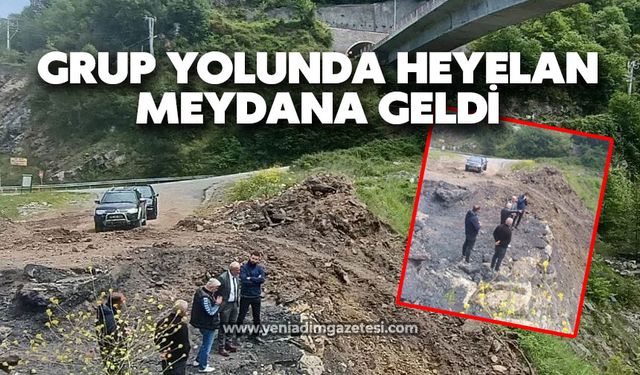 Grup yolunda heyelan meydana geldi