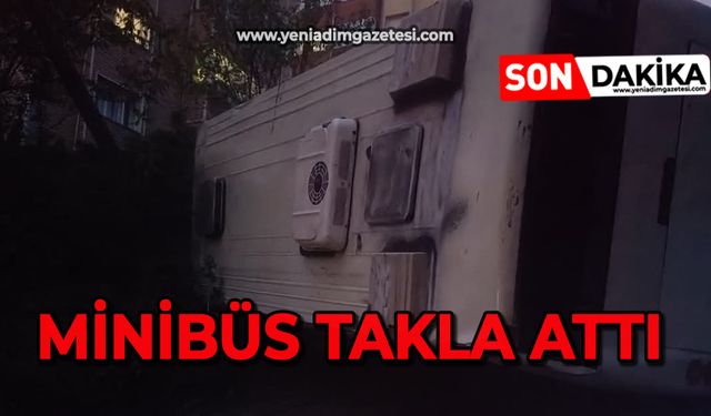 Minibüs takla attı