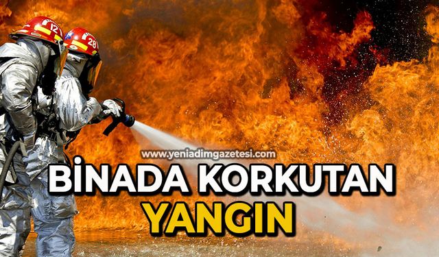 Binada korkutan yangın