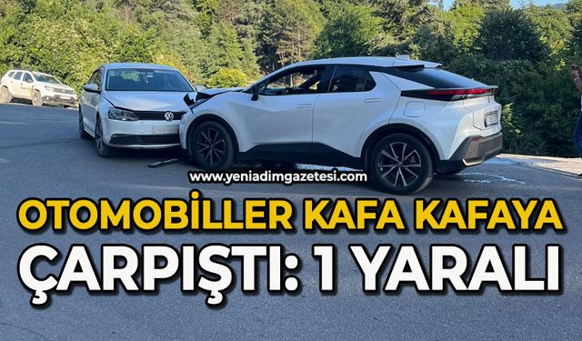 Otomobiller kafa kafaya çarpıştı: 1 yaralı