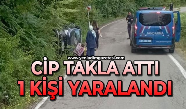 Takla atan cipteki 1 kişi yaralandı