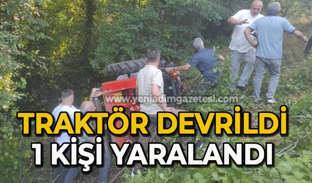Kontrolden çıkan traktör devrildi: 1 yaralı