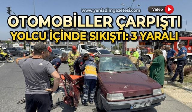 Otomobiller çarpıştı, yolcu araçta sıkıştı: 3 kişi yaralandı