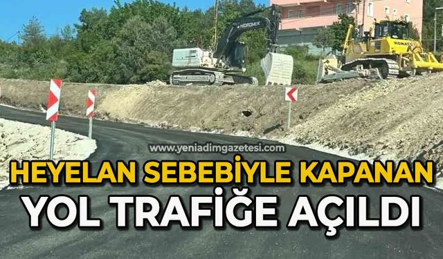 Heyelan sebebiyle ulaşıma kapanan yol ulaşıma açıldı
